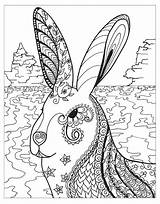 Coloring Zendoodle Winter Pages Book Adult Colouring Wonderland Adults Zentangles Getcolorings Wintertime Beautiful Rabbits sketch template
