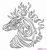 Tribal Coloring Pages Horse Animal Animals Tattoo Drawing Draw Tiger Tattoos Cool Colouring Easy Drawings Dragoart Designs Printable Anime Realistic sketch template