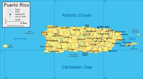 puerto rico map  satellite image