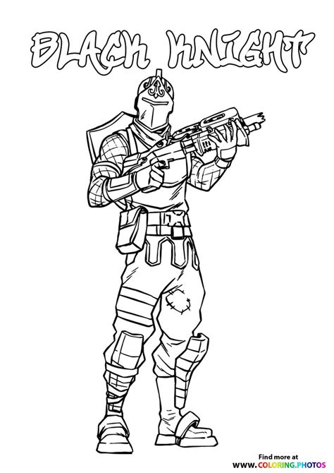 tiny black knight fortnite coloring pages  kids