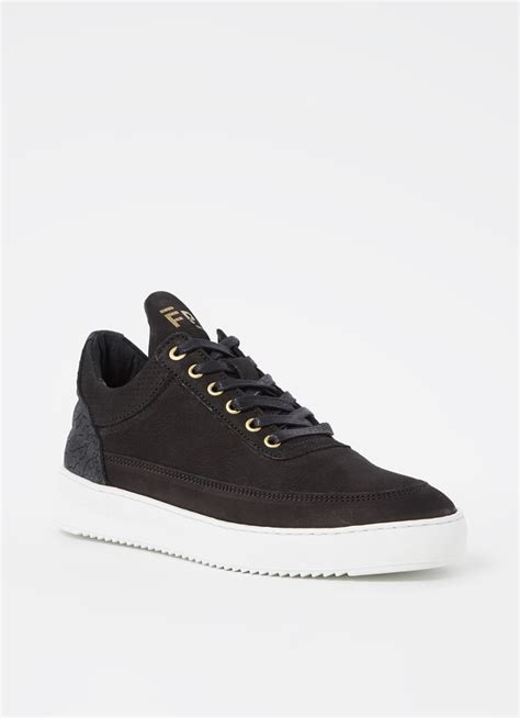 filling pieces  top ripple ceres sneaker van nubuck zwart de bijenkorf