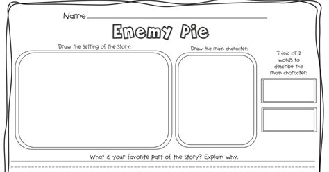printable  enemy pie worksheets askworksheet