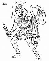 Ares Griekse Romeinen Goden Romeinse God Grieken Geschiedenis Flevoland Kleuren Romein Voorbeeldsjabloon sketch template