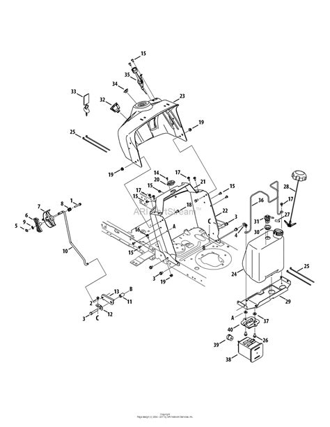 mtd axs    parts diagram  dash fuel tank