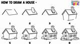 Draw Step House Kids Drawing Easy Drawings Cute Choose Board School sketch template