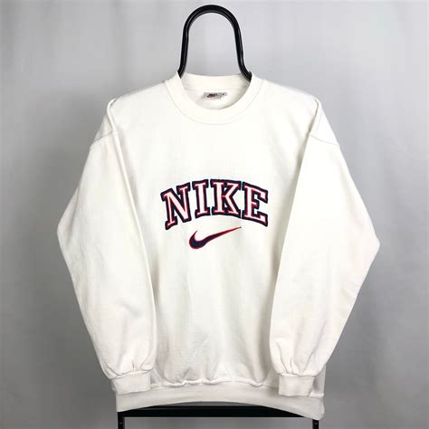 vintage  nike spellout sweatshirt  white mens smallwomens