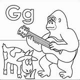 Coloring Alphabet Letter Pages Phonics Grass Preschool Gorilla Preschoolers Frecklebox Zoo Goat Guitar Green Sheets Jolly Color Zorro Kids Getcolorings sketch template