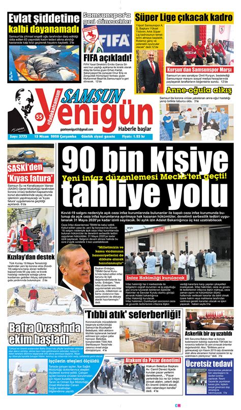 Samsun YenİgÜn Gazetesİ 15 04 2020 Yeni Günde Haber