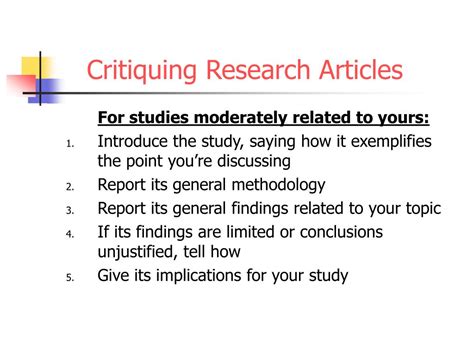 critiquing research articles powerpoint