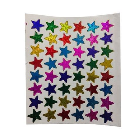 multicolor glitter star stickers sheet packaging type packet size
