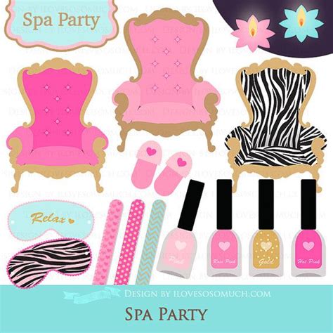 spa spa party spa day spa chair spa birthday clip art instant