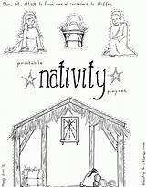 Nativity Printable Jesus Manger Scenes Stable Playset Clipart Colouring Ministry Getdrawings Easy Ausmalbilder sketch template