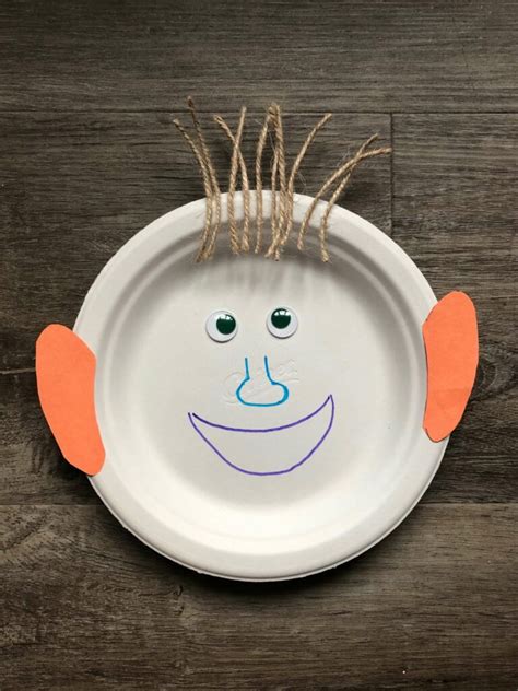paper plate face craft  kids  easy