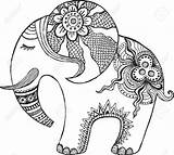 Mandalas Elefante Mandala Pintar Indio Hindu Ninos Elefantes Pintado Zorros Vertebrados Silueta Puntillismo Dxf Blanco 123rf sketch template