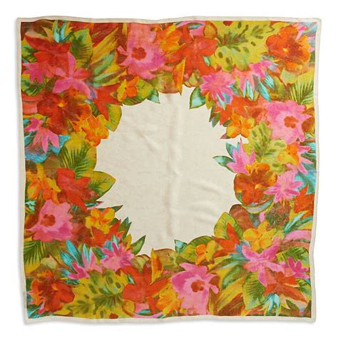 Ralph Lauren 100 Silk 42” Square Floral Print Jacquard