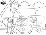 Blippi Fireman Excavator sketch template