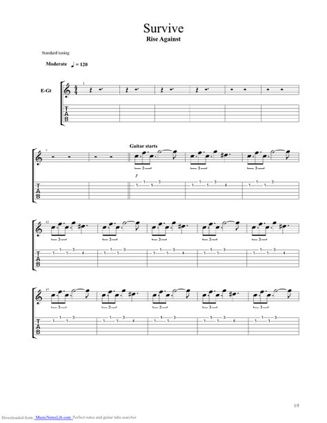Survive Intro Guitar Pro Tab By Rise Against