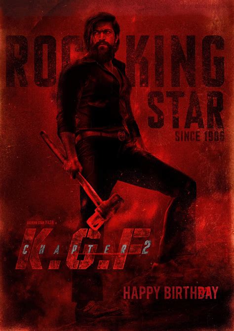 rocking star yash hd birthday poster from kgf 2 movie social news xyz