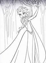 Coloring Elsa Pages Anna Birijus Princess sketch template