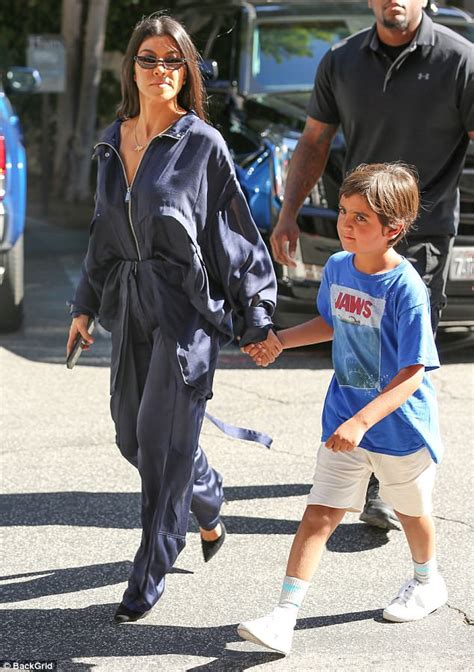 kourtney kardashian holds hands with son mason daily mail online