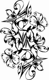 Tribal Flower Coloring Pages Flowers Tattoos Sticker Clip Hawaiian Stickers Clipart Library Decals Car sketch template