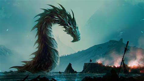 fantasy art water dragon hd wallpapers desktop  mobile images