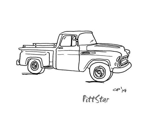 instant  vintage  chevy pickup printable coloring page