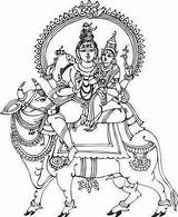 Shiva Drawing Painting Indian Hindu Sketches Paintings Traditional God Outline Mysore Tanjore Drawings Uma Visit Gods sketch template