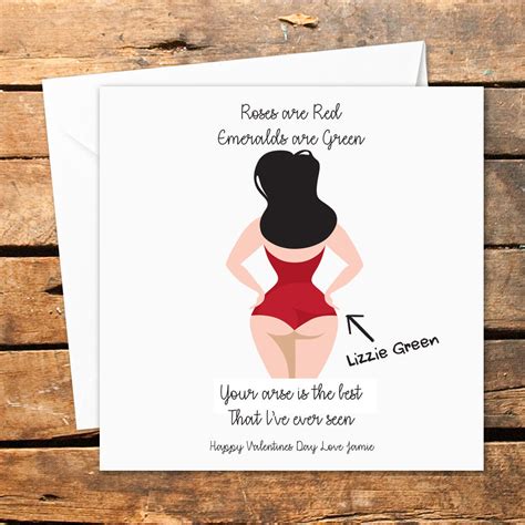 Personalised Valentines Day Card Sexy Arse Bum Roses Are Red Rude Funny