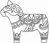 Sweden Coloring Pages Horse Getdrawings Embroidery sketch template