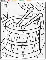 Drum Number Color Worksheets Preschool Comment First Kindergarten sketch template