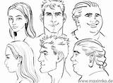 Lernen Gesicht Menschen Vorne Schritt sketch template