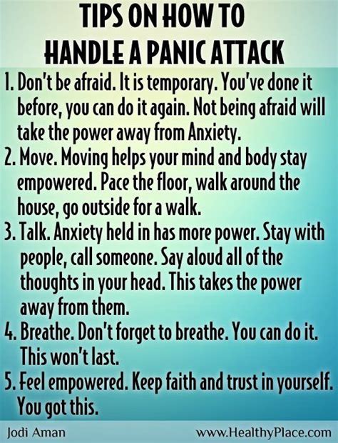 panic attack tip anxiety coping help phases and