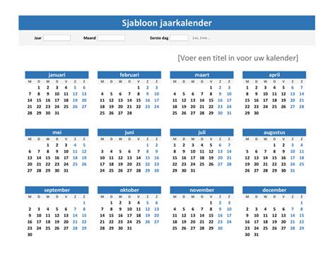 jaarkalender kalender  gratis  weeknummers kalender
