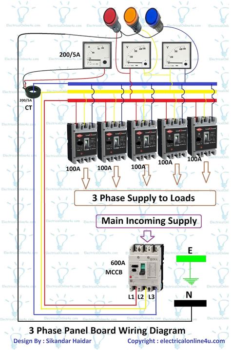 house distribution board wiring diagram