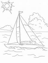 Coloring Pages Summer Sea Kids Sailboat Korner Popular sketch template