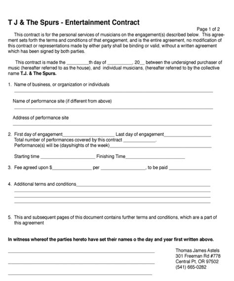 contract forms  printable documents
