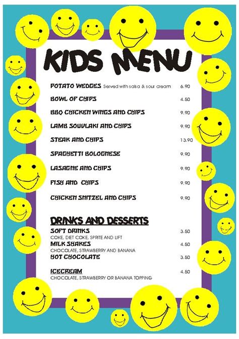 bdubs kids menu