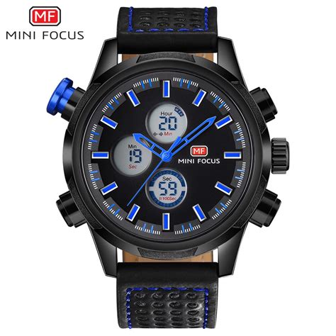 top brand luxury mini focus dual display men sports watches mens quartz analog led clock male
