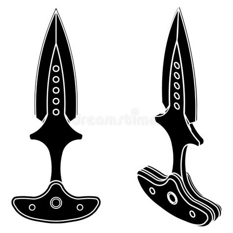 push dagger colored black fill stock vector illustration