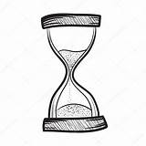 Sand Timer Clock Drawing Line Hourglass Glass Sketch Sandglass Vector Hour Template Coloring sketch template