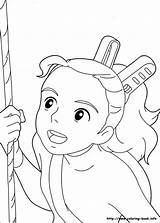 Coloring Arrietty Book Pages Borrower Disegni Ghibli Info Studio Printable Desenhos Para Kids Activities Desenho Websincloud sketch template