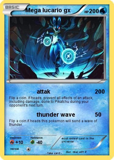 Pokémon Mega Lucario Gx 1 1 Attak My Pokemon Card