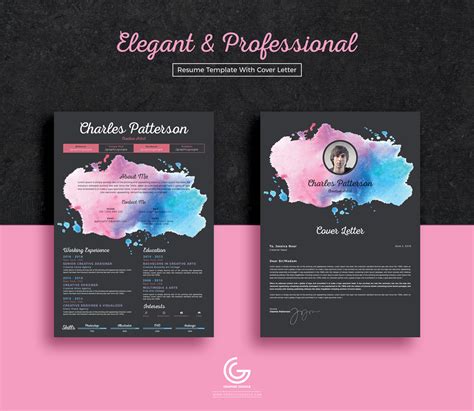 free elegant and professional resume cv template with cover lettergraphic