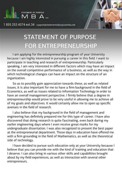 statement  purpose  entrepreneurship   sopmbasamples