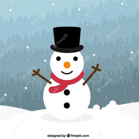 cute snowman background vector premium