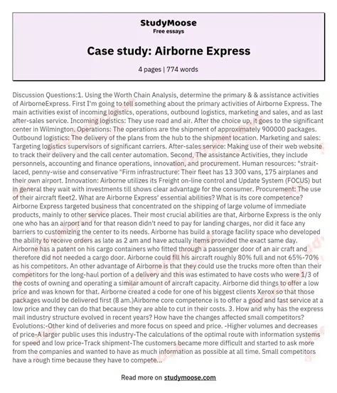 airborne express case study mba hbr airborne express case study solution analysis