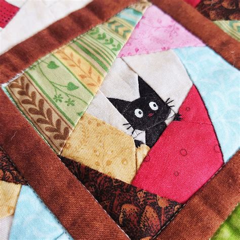 jiji cute cat quilt block pattern kitty quilt block animal etsy