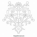 Damask Pattern Stencil Wall Vector Freepatternsarea Stickers Scroll Template 16t15 sketch template