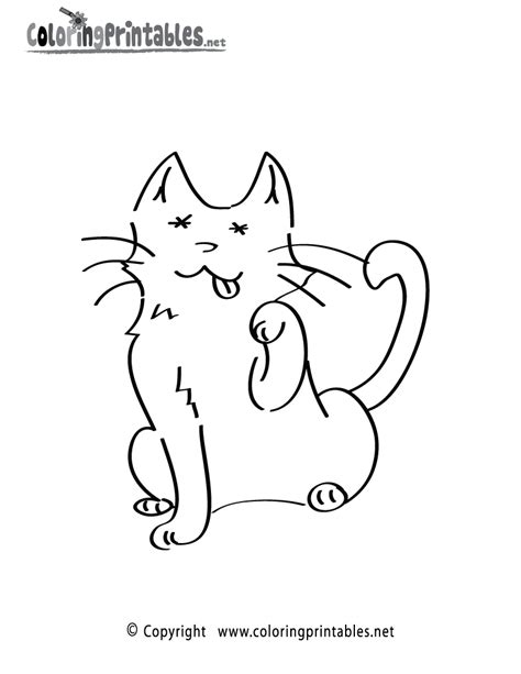 printable funny cat coloring page